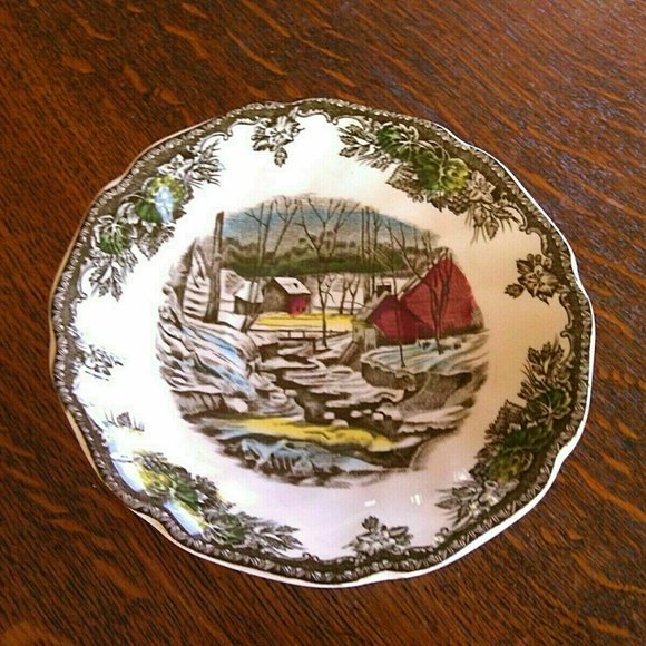 Johnson Brothers Tea Saucer Tableware Ice House Size 5 5/8" Friendly Village Set - Picture 10 of 16